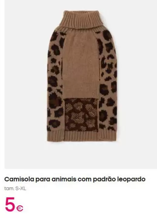.Com - Camisola Para Animalis Com Padrão Leopardo
