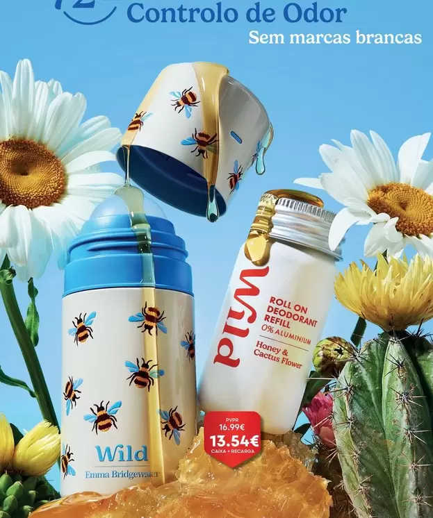 Wild - Desodorizante Roll-On: Abelhas Mel Flor Cacto