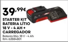 Starter Kit Bateria Litio 18 V-4 Ah+