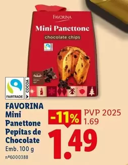 Favorina - Mini Panettone Pepitas De Chocolate