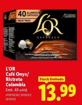 L'or - Cafe Onyx/ Ristreto Colombia