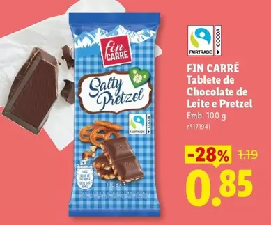 Tablete De Chocolate De Leite E Pretzel
