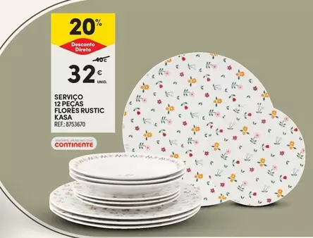 Kasa - Servizio 12 Peças Folores Rustic