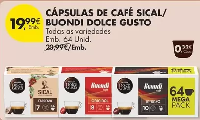 Dolce Gusto - Cápsulas De Café Sical/Buondi