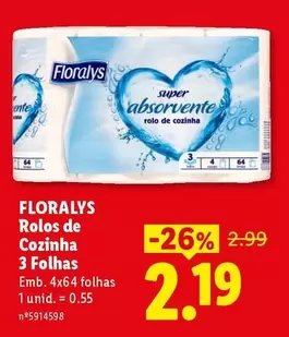 floralys - Rolos De Cozinha 3 Folhas