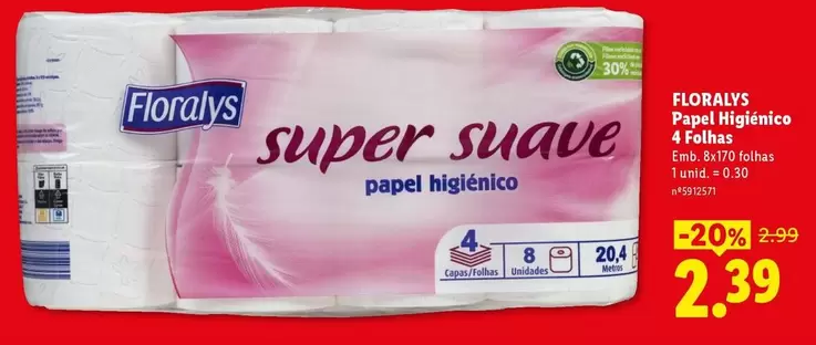 floralys - Popal Higiénico 4 Rollas
