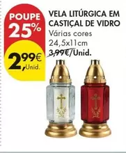 Vela Liturgica Em Castiça De Vidro