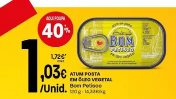 Bom Petisco - Atum Posta Em Oleo Vegetal