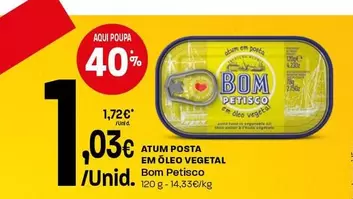 Bom Petisco - Atum Posta Em Oleo Vegetal