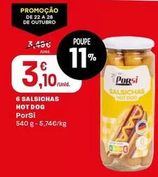 Porsi - 6 Salsichas Hot Dog