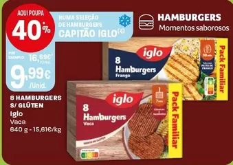 Iglo - 8 Hambúrguers S/Gluten