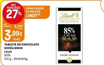 Lindt - Tablete De Chocolate Excellence