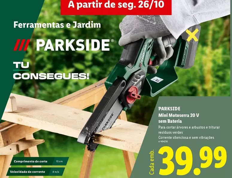 parkside - Mini Motosetta 20 V Sem Bateria