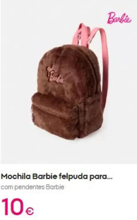 Barbie - Mochila Felpuda Para