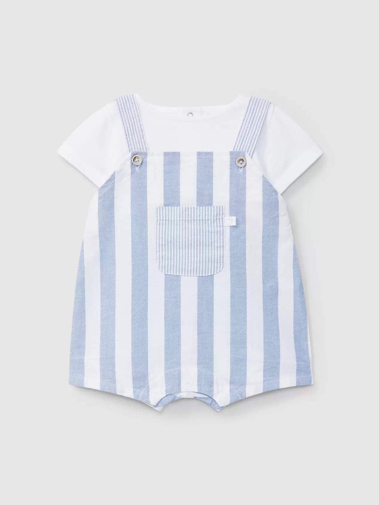 Romper two-in-one stripes and pique