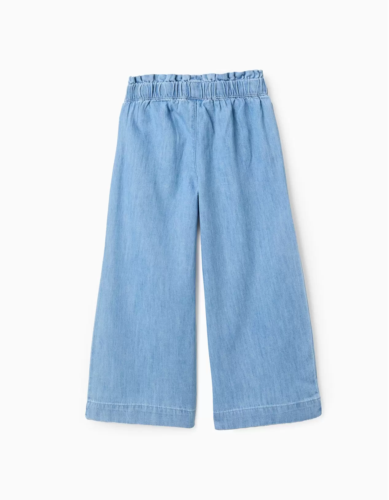 Calças de Ganga Leve para Menina 'Wide Leg', Azul