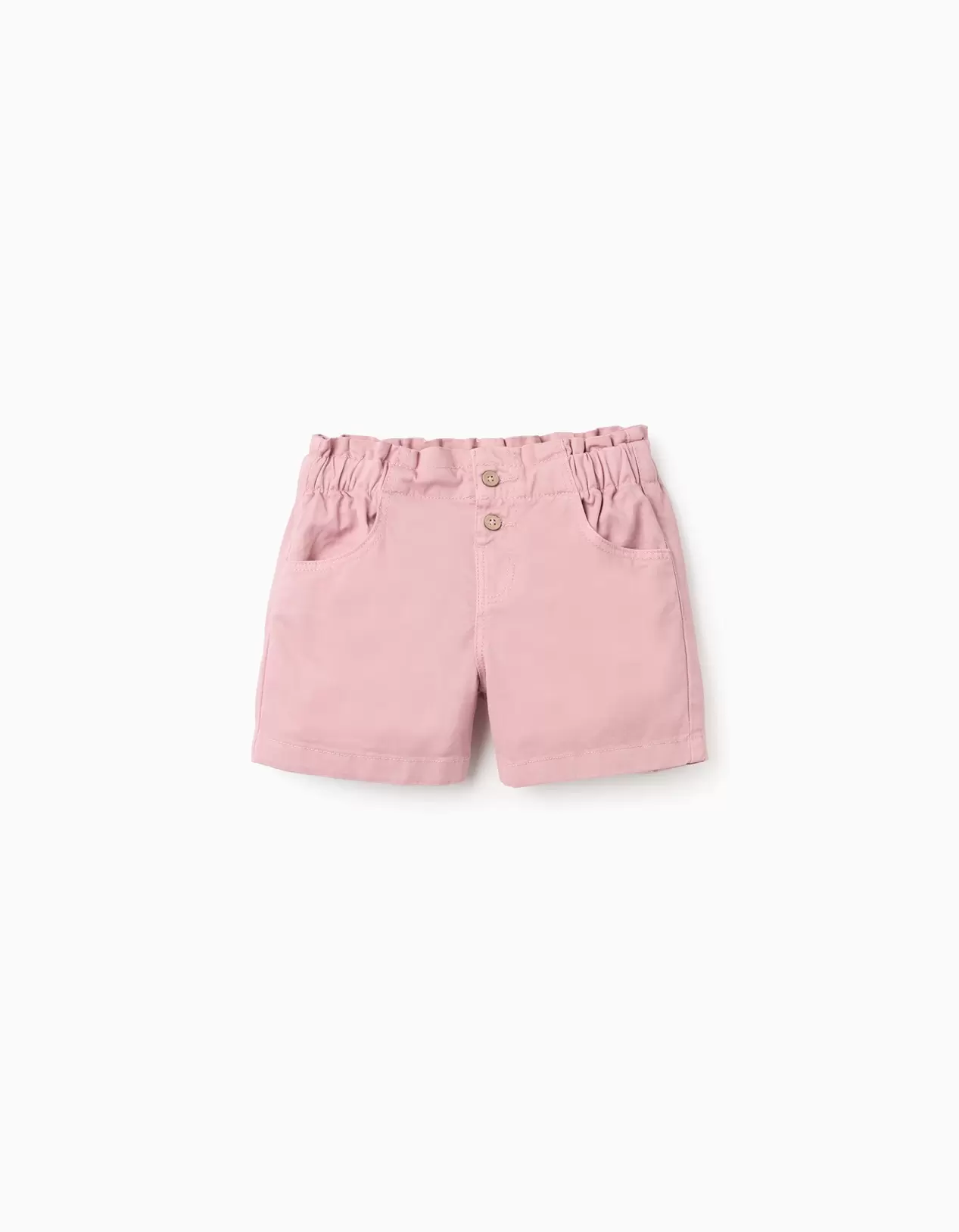 Calções de Sarja Paperbag para Menina, Rosa