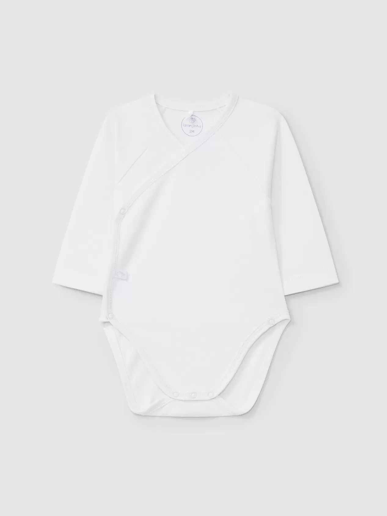 Long-sleeved plain crossover bodysuit