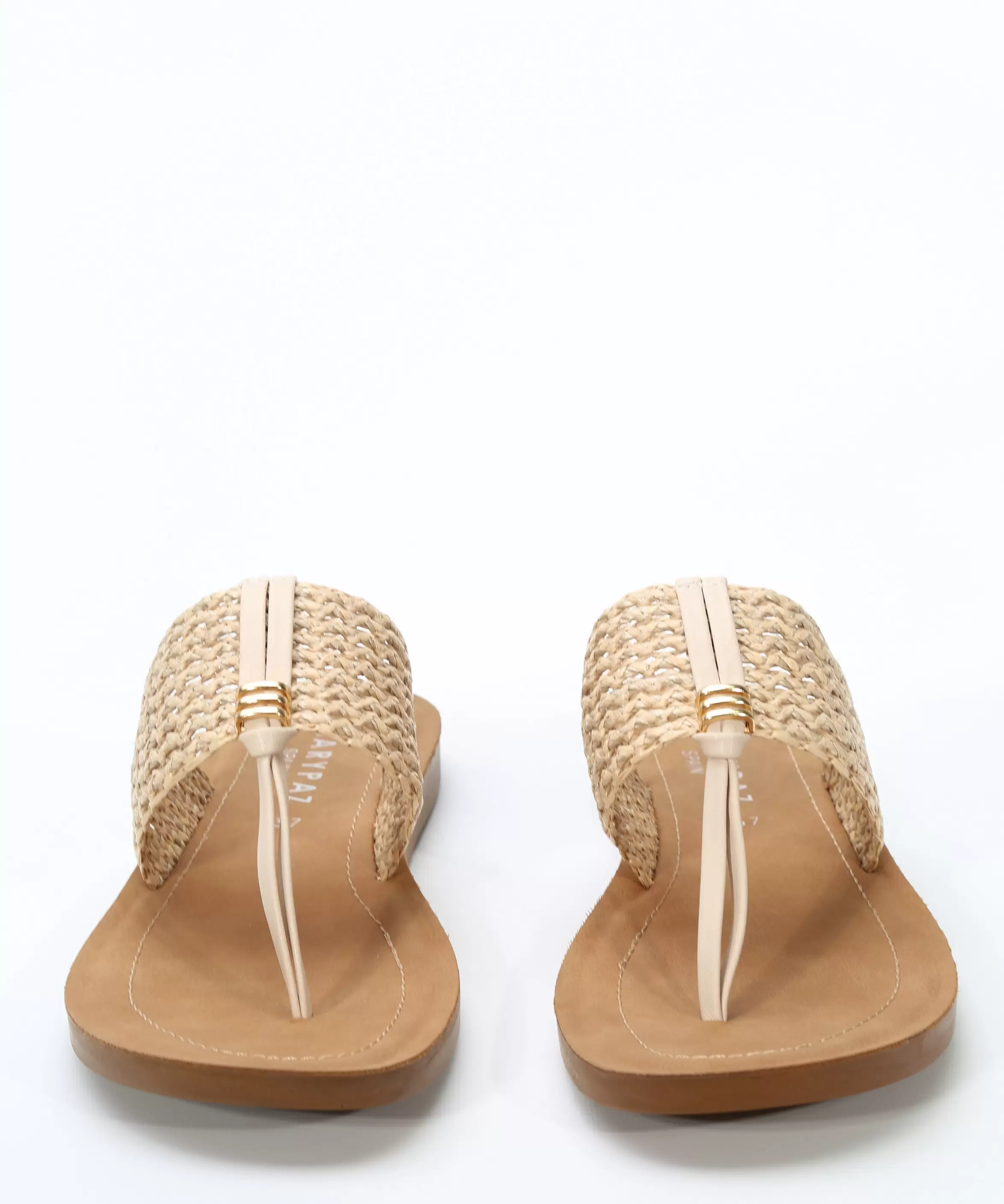 Sandalias planas rejilla rafia