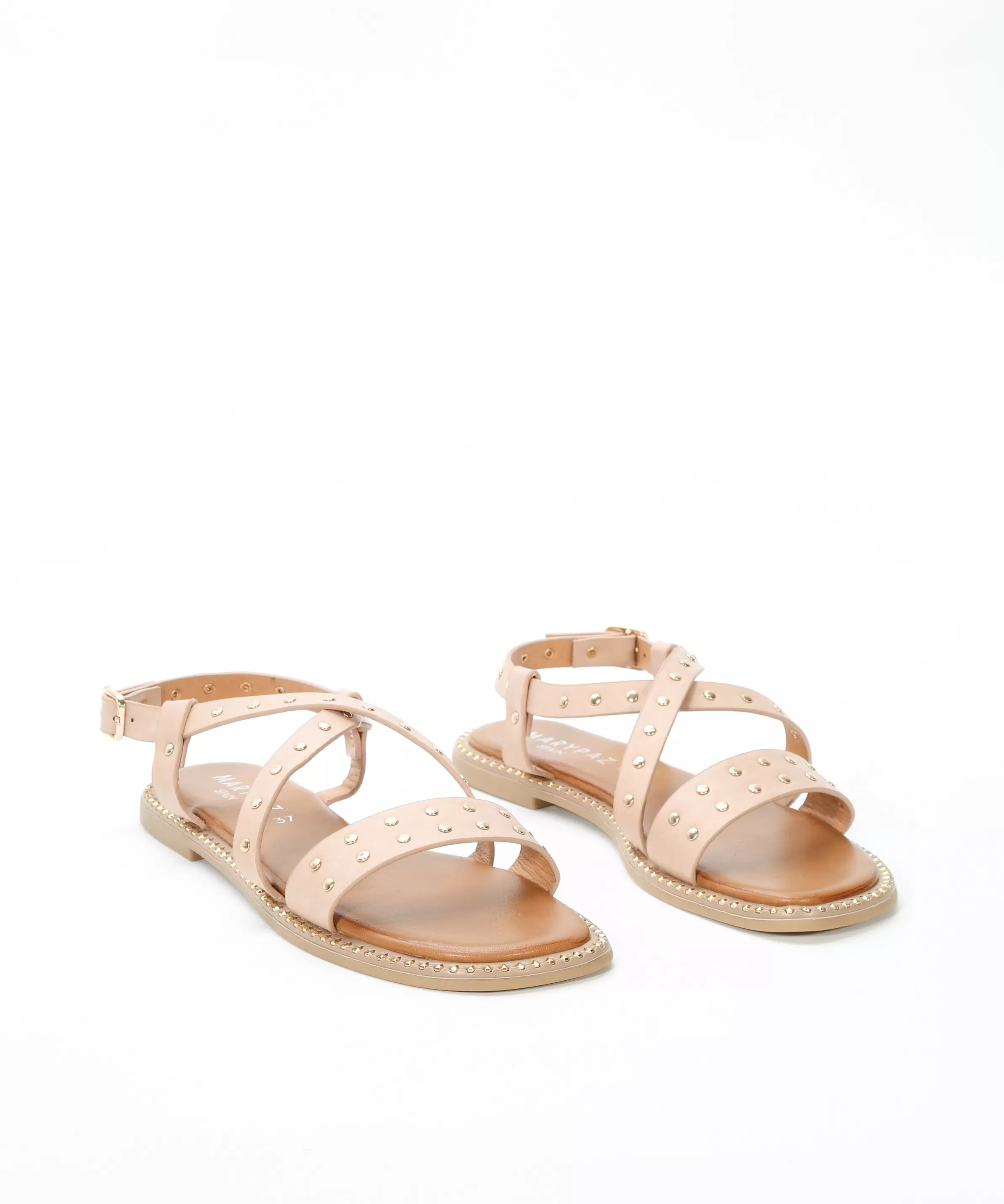 Sandalias planas tachas