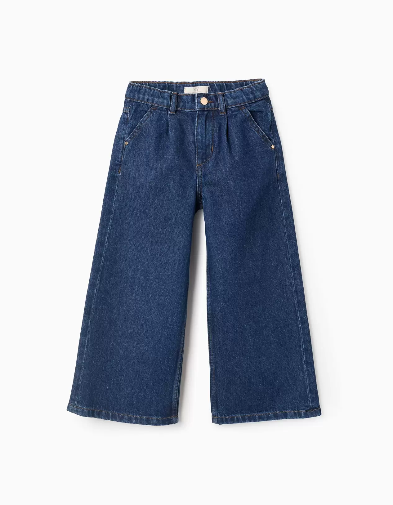 Calças de Ganga para Menina 'Wide Leg', Azul Escuro