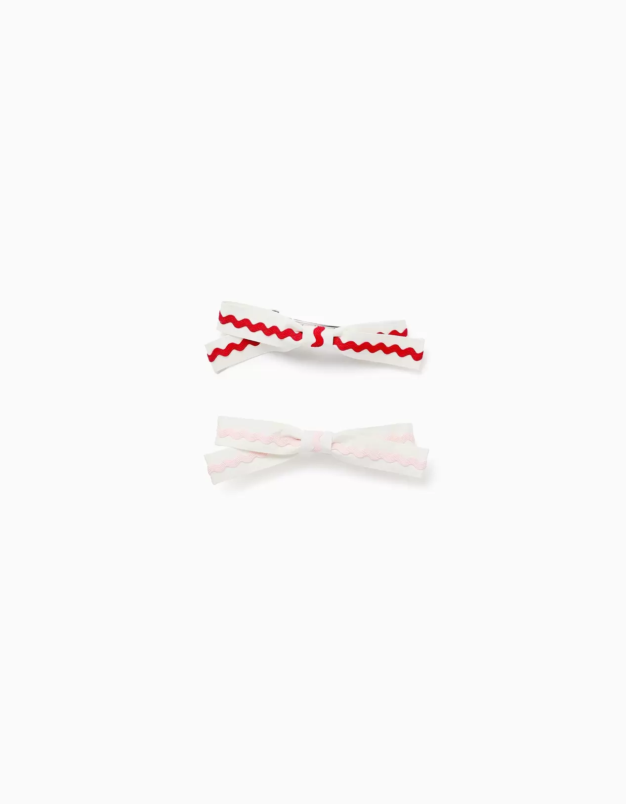 Pack 2 Travessões com Fitas Gregas para Menina, Branco/Vermelho/Rosa