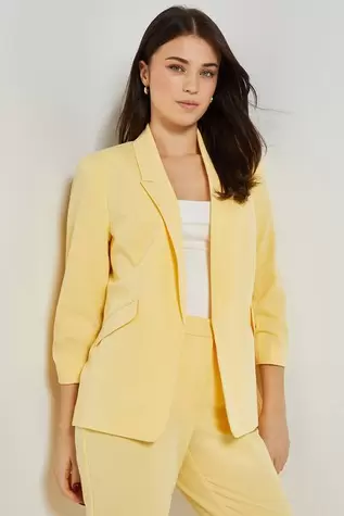 Ruched Sleeve Blazer