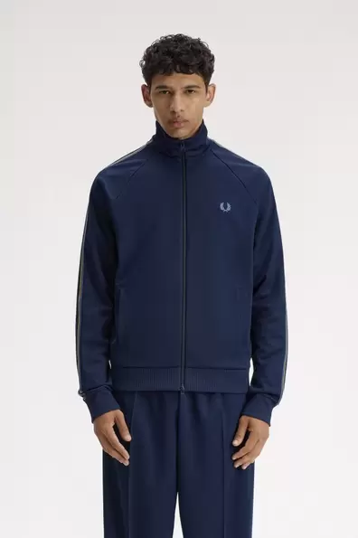 Tramline Tape Track Jacket Blue Tennis Blue