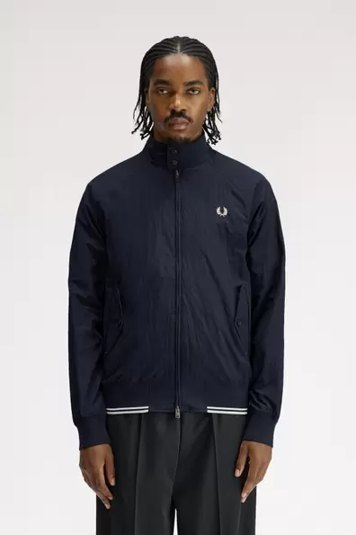 Crinkle Harrington Jacket Navy Navy