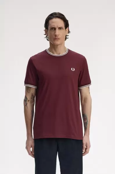 Twin Tipped T-Shirt Red Oxblood / Ecru