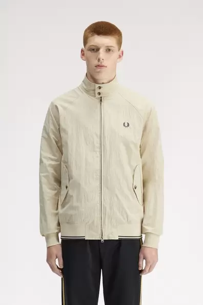 Crinkle Harrington Jacket White Oatmeal