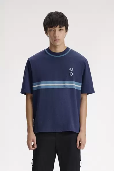 Half And Half T-Shirt Blue Mid Blue Marl