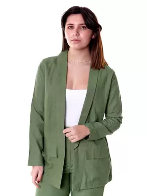 Blazer Descontraído com Linho