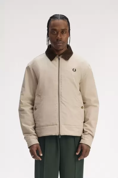 Cotton Caban Jacket Cream Warm Oat