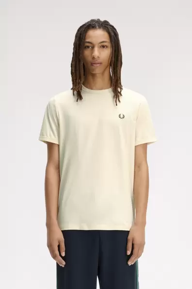 Ringer T-Shirt White Ecru
