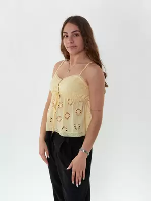 Top de Alças com Padrão Floral