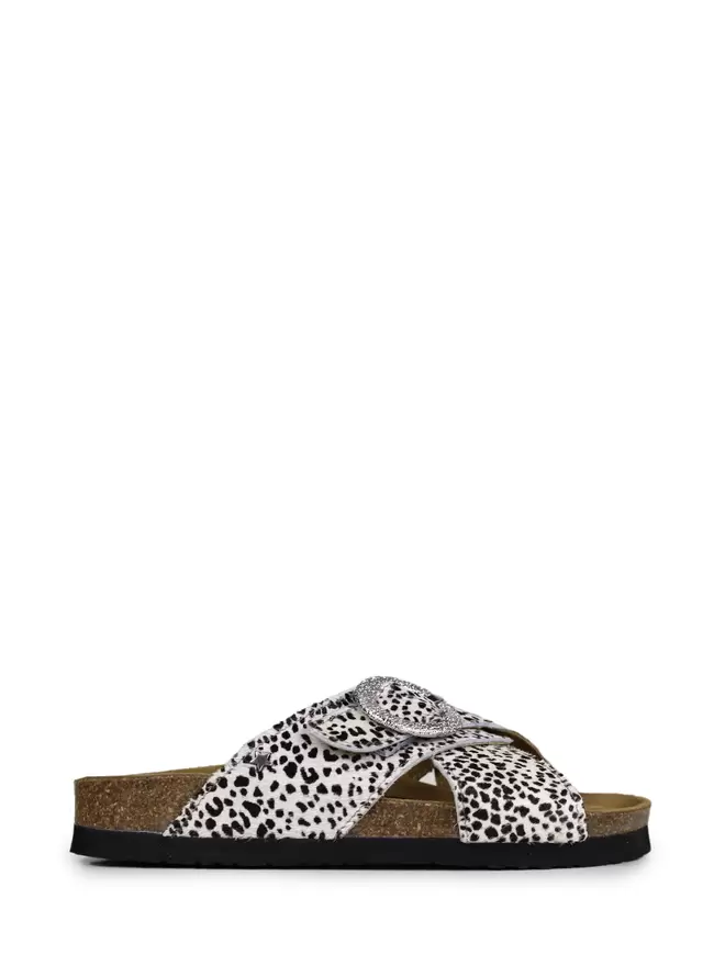 Carmo Sandals in Animal Print and Crisscross Straps