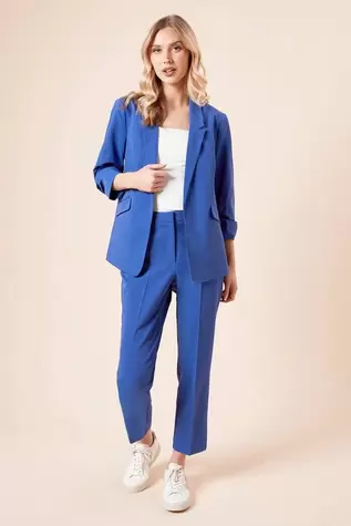 Ruched Sleeve Blazer