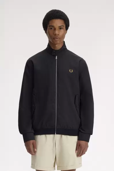 Twill Harrington Jacket Black Black