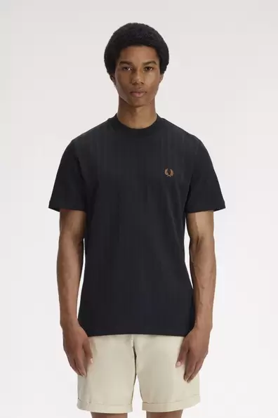 Piqué Stripe T-Shirt Black Black