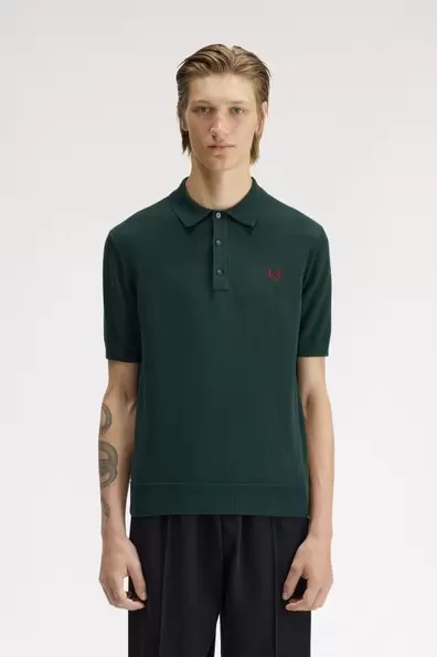 Long Staple Cotton Knitted Shirt Green Grassroots