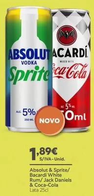 Sprite - Absolut & / Bacardi White Rum/ Jack Daniels & Coca-cola