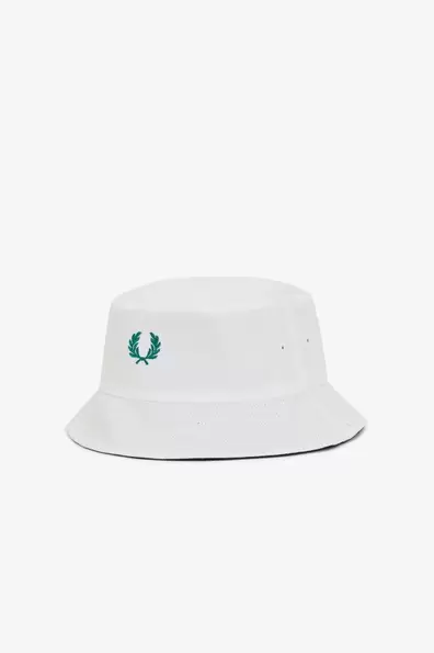 Reversible Piqué Bucket Hat White Snow White / Navy