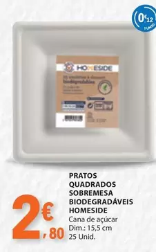 Dim - Pratos Quadrados Sobremesa Biodegradveis