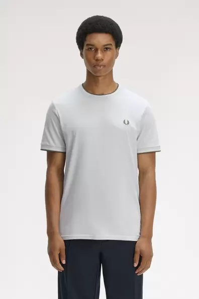 Twin Tipped T-Shirt Blue Dusky Blue / Ecru / Laurel Wreath Green