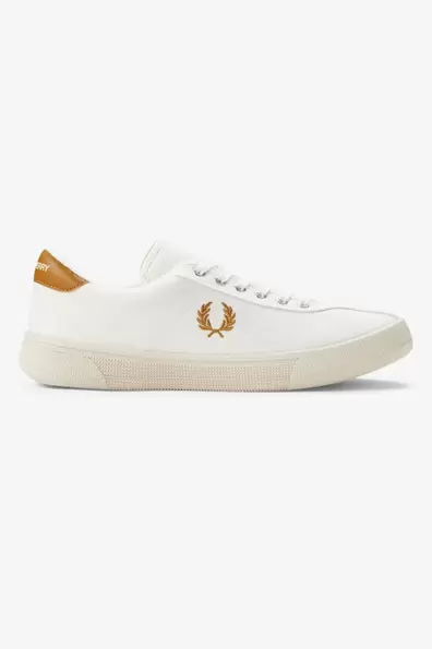 Canvas Tennis Shoe White Ecru / Dark Caramel
