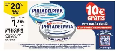 Philadelphia - Queijo Creme Original/light Em/180g