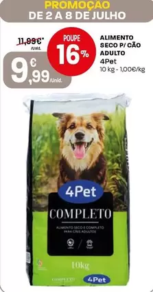 4 Pet - Alimento Seco P/Cao Adulto