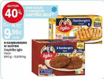 Iglo - 8 Hamburgers S/ Gluten
