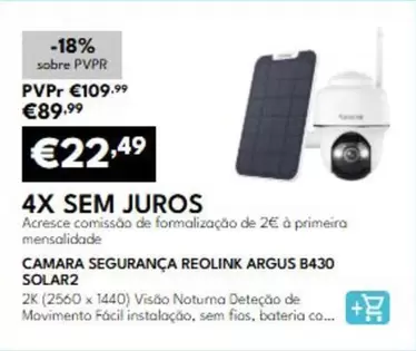 €CO+ - Camara Seguranca Argus B430 Solar2